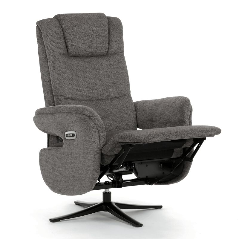 Polohovacie elektrické kreslo, sivá látka, Zero Gravity