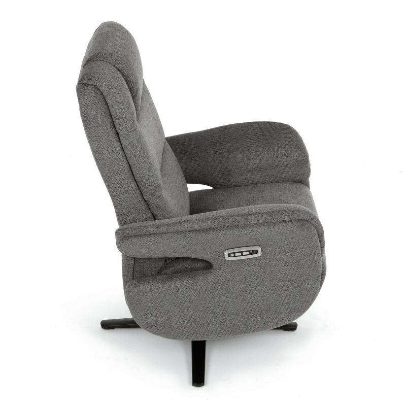 Polohovacie elektrické kreslo, sivá látka, Zero Gravity