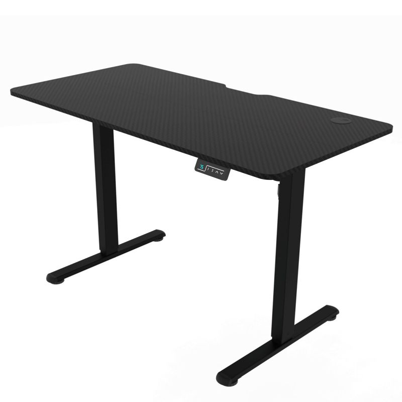 Ergonomický stôl s reguláciou výšky 120x60, melamín, čierny