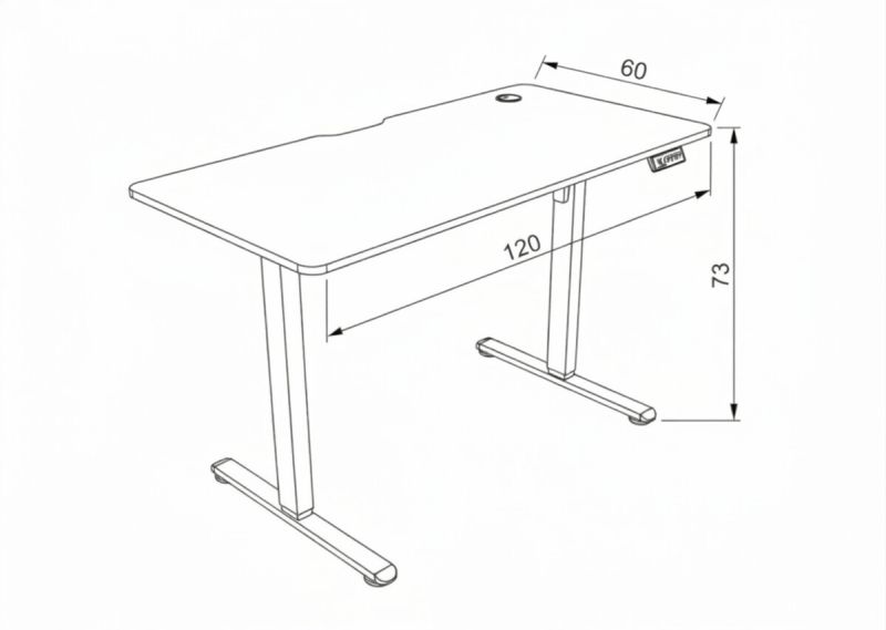 Ergonomický stôl s reguláciou výšky 120x60, melamín, dub