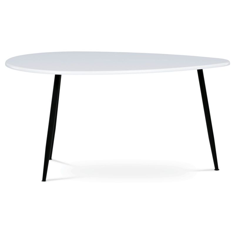 Konferenčný stôl na troch nohách, MDF doska biely mat 100x60