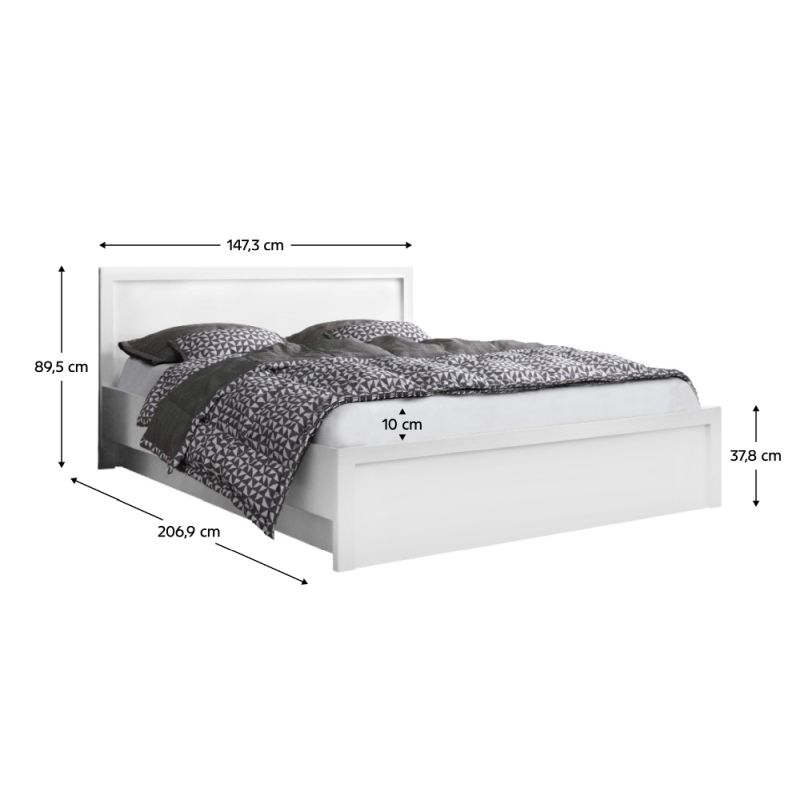 Posteľ s úložným priestorom 140 v elegantnom bielom prevedení