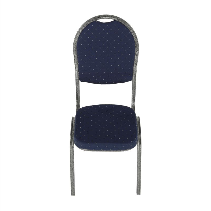 Konferenčná stohovateľná stolička modrá/sivý rám