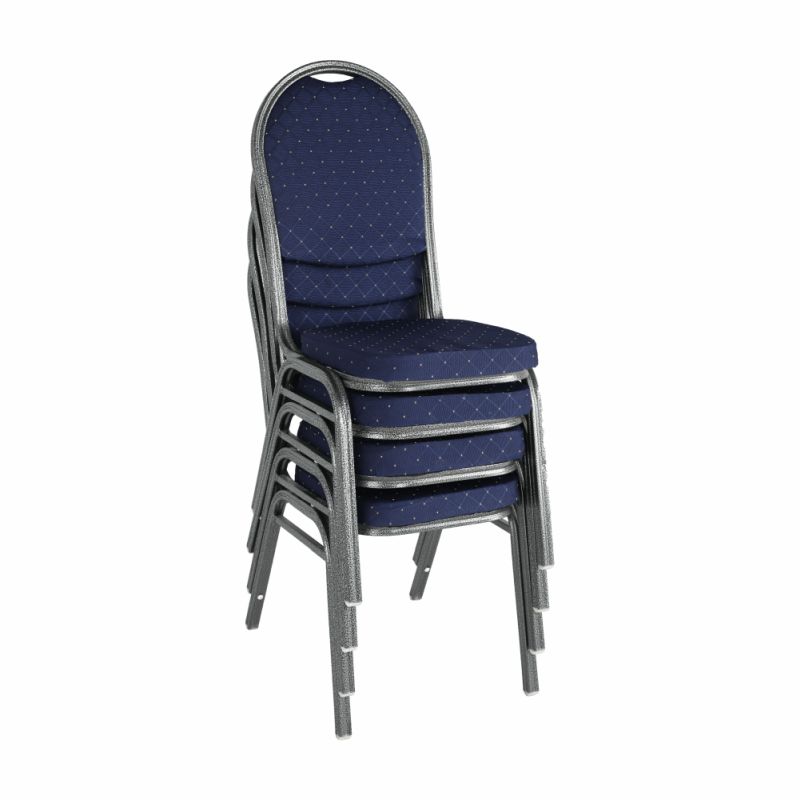 Konferenčná stohovateľná stolička modrá/sivý rám