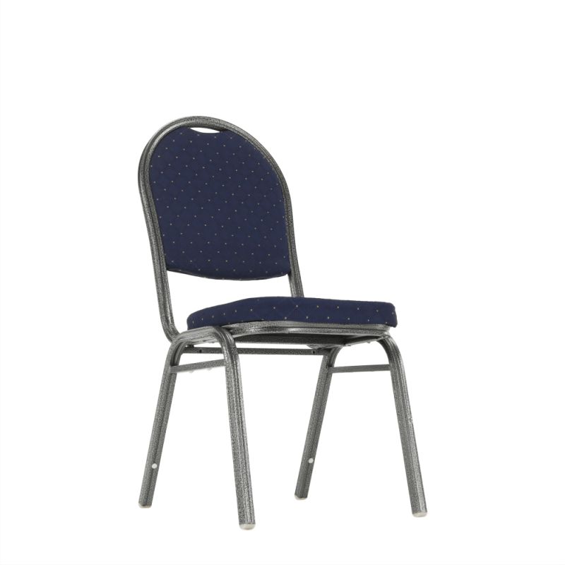 Konferenčná stohovateľná stolička modrá/sivý rám