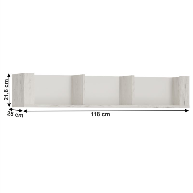 Polica typ 61, biela-craft