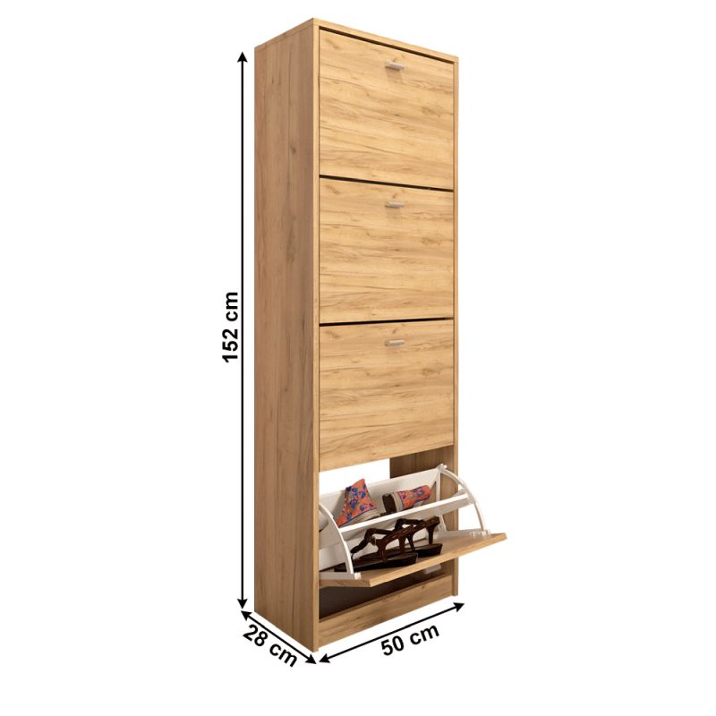 Štvorradový botník z DTD laminovanej, artisan