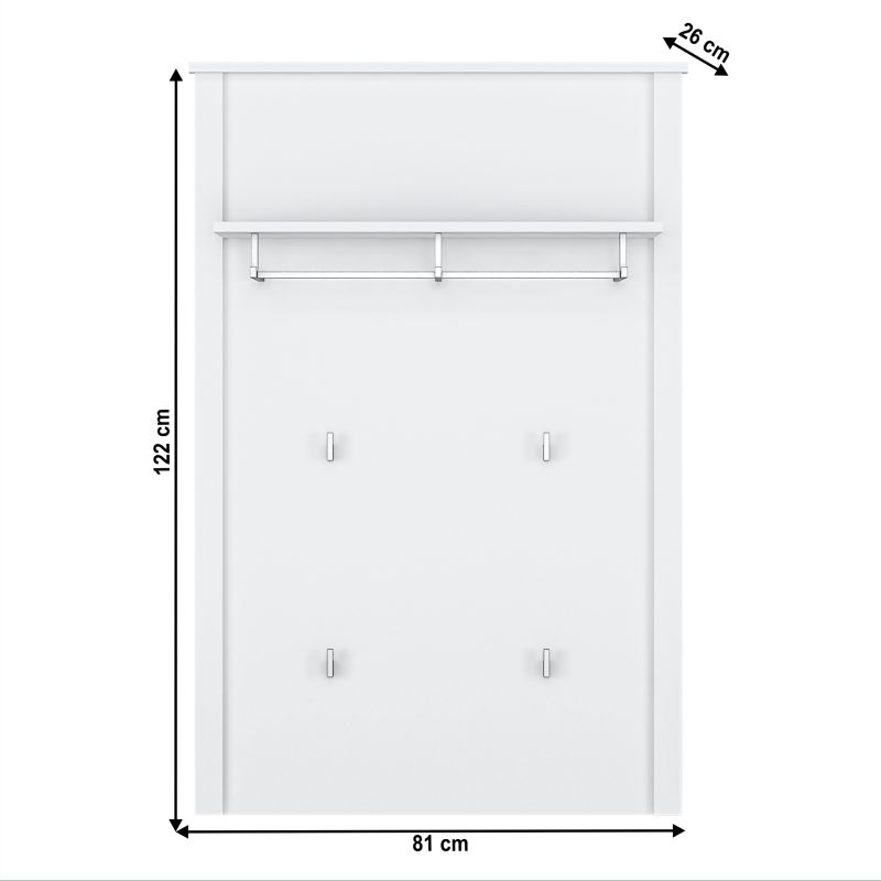 Vešiakový panel 80, biela