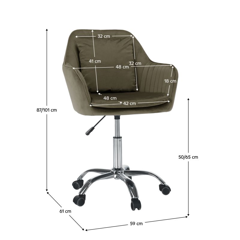 Štýlové a pohodlné kancelárske kreslo, sivohnedá Taupe Velvet látka