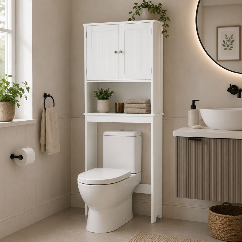 Skrinka nad WC, biela