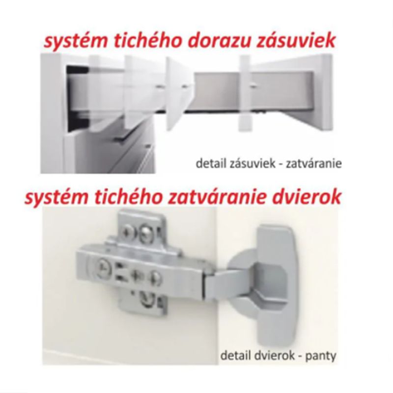 Skrinka horná G 60 U, vysoký biely lesk-dub sonoma, 2x dvierka