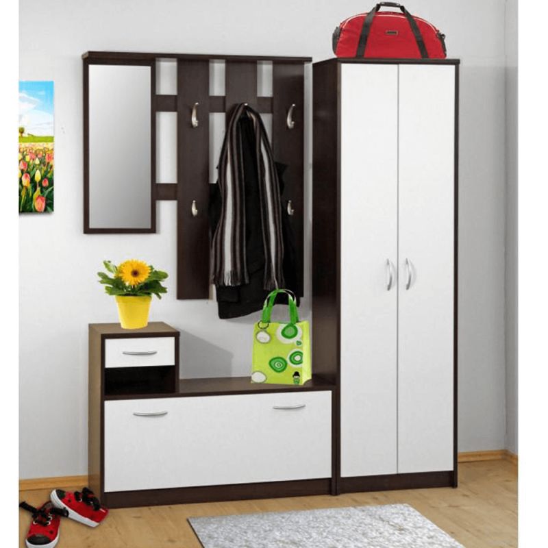 Zostava do predsiene, wenge-biela