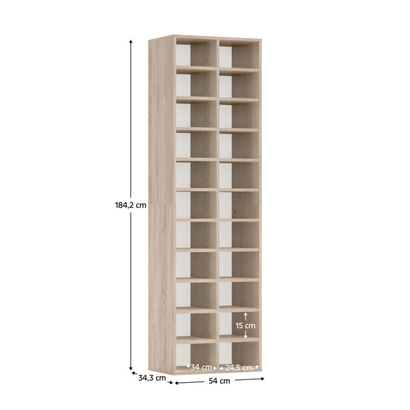 Minimalistický a praktický regál-botník, dub sonoma