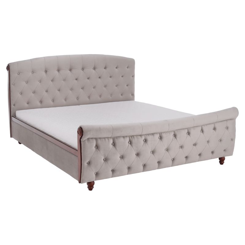 Posteľ s úložným priestorom, 180x200, sivohnedá Taupe Velvet látka