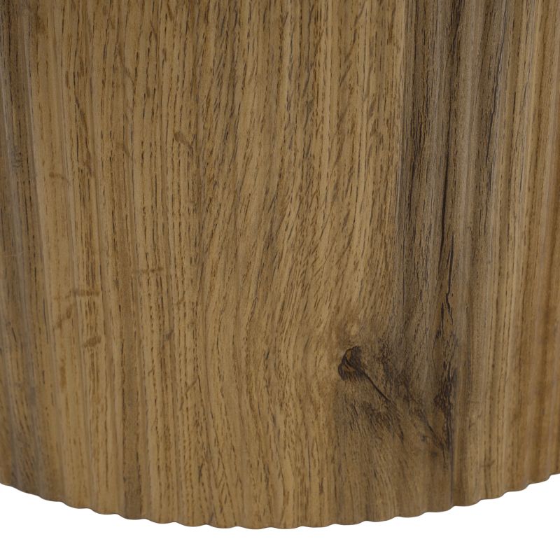 Originálny okrúhly konferenčný stolík, MDF vo farbe dub, priemer 80
