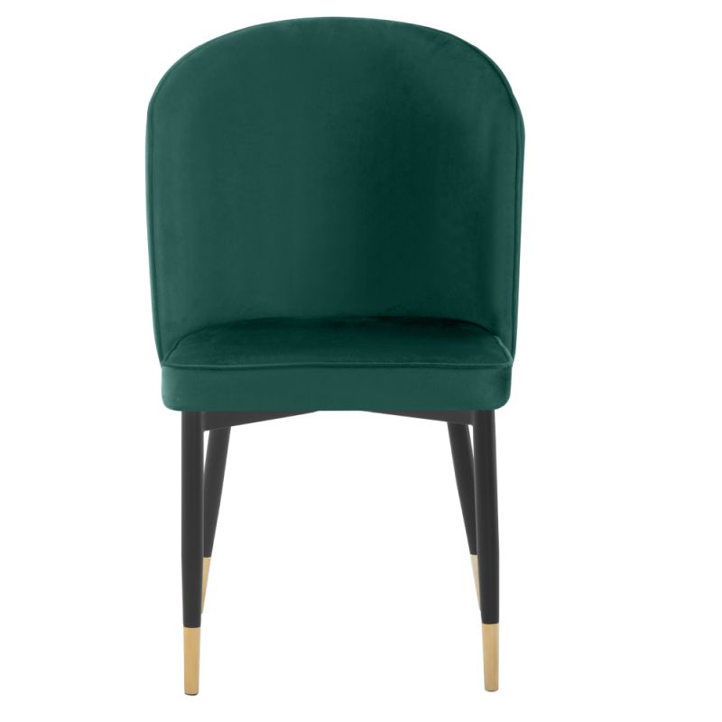 Elegantná jedálenská stolička zelená Velvet látka-čierna