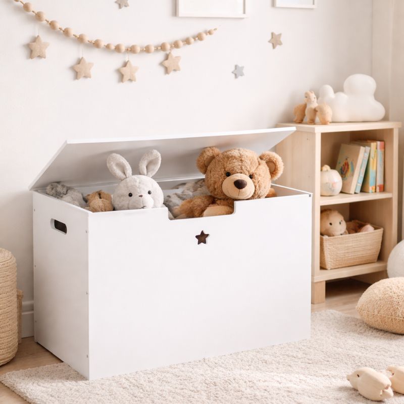 Úložný box na hračky, biely