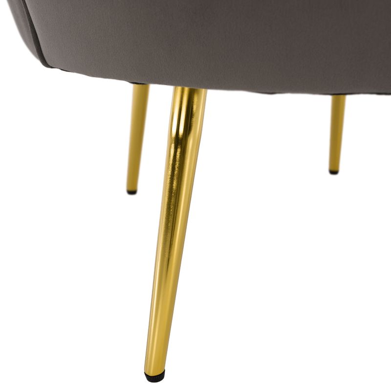 Kreslo v štýle Art-deco, sivohnedá Velvet látka-gold chróm zlatý