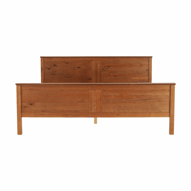 Manželská masívna posteľ 160x200 cm z borovicového dreva – dubový odtieň