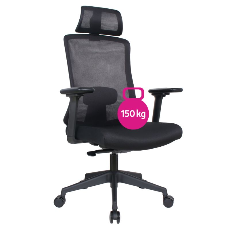 Jednoduché kancelárske kreslo, čierna sieťovina