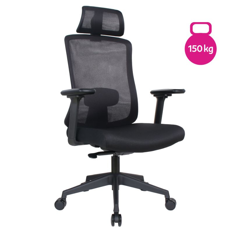 Jednoduché kancelárske kreslo, čierna sieťovina