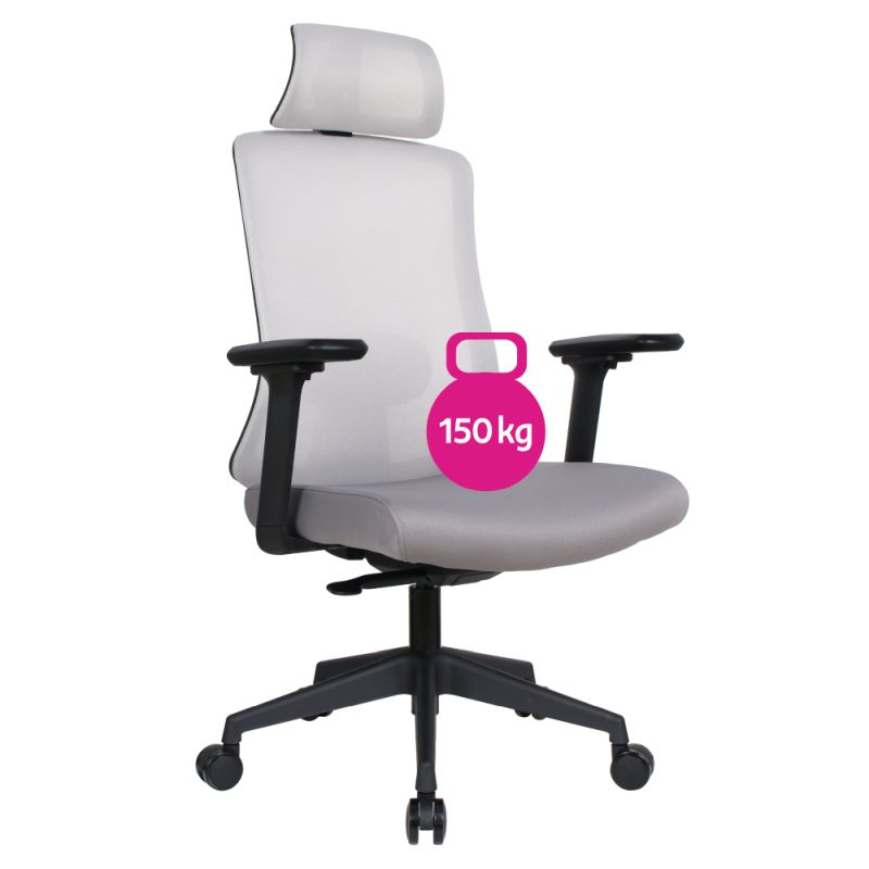 Jednoduché kancelárske kreslo, sivá sieťovina