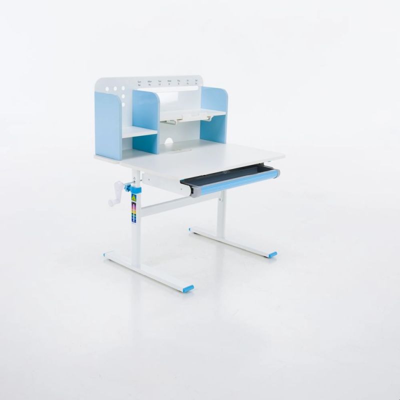 Rastúci písací stôl 80x60 cm, modro-biely