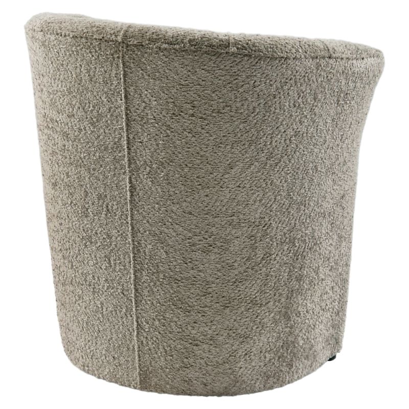 Moderné klubové kreslo, sivobéžové Taupe v látke Coral Boucle