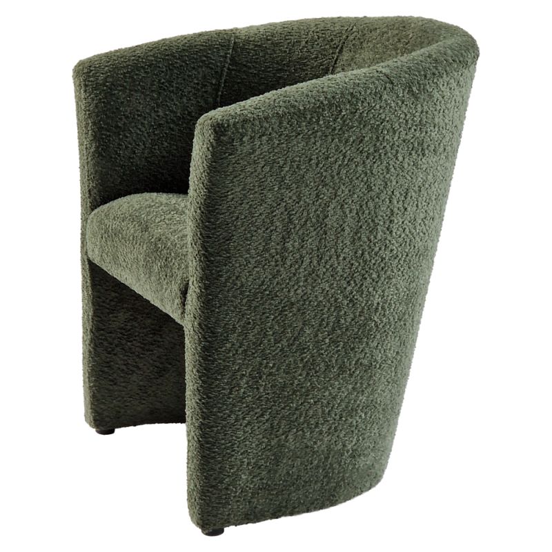 Moderné klubové kreslo, zelené v látke Coral Boucle
