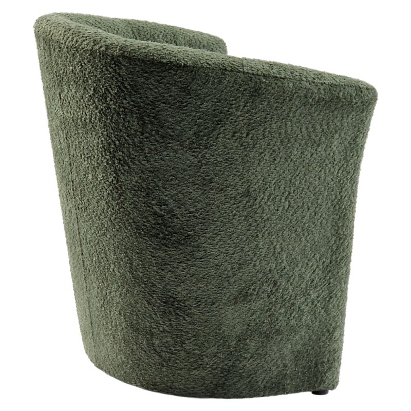 Moderné klubové kreslo, zelené v látke Coral Boucle
