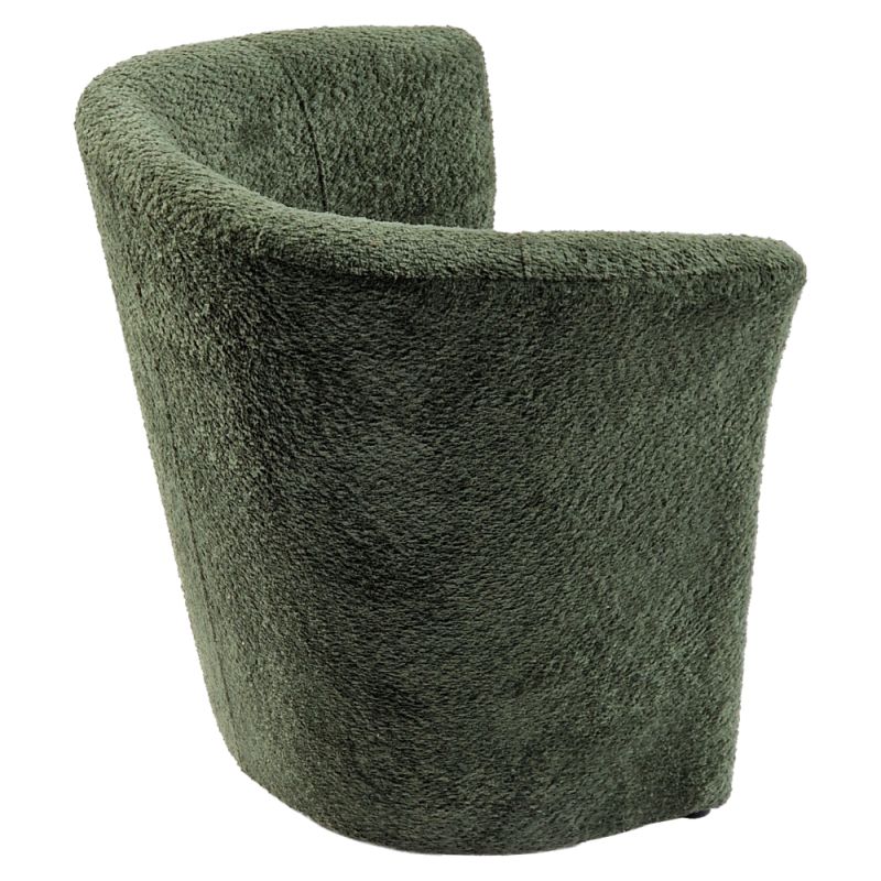 Moderné klubové kreslo, zelené v látke Coral Boucle