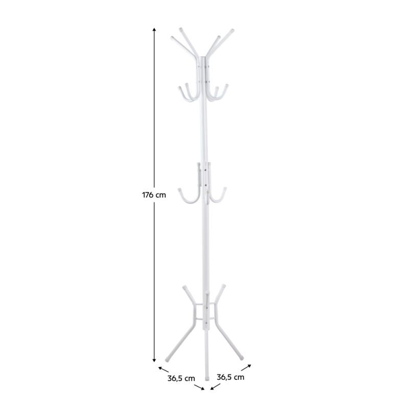 Stojanový vešiak 176 cm, biely kov