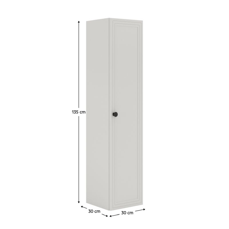 Vysoká skrinka do kúpelne, 30cm, kašmír