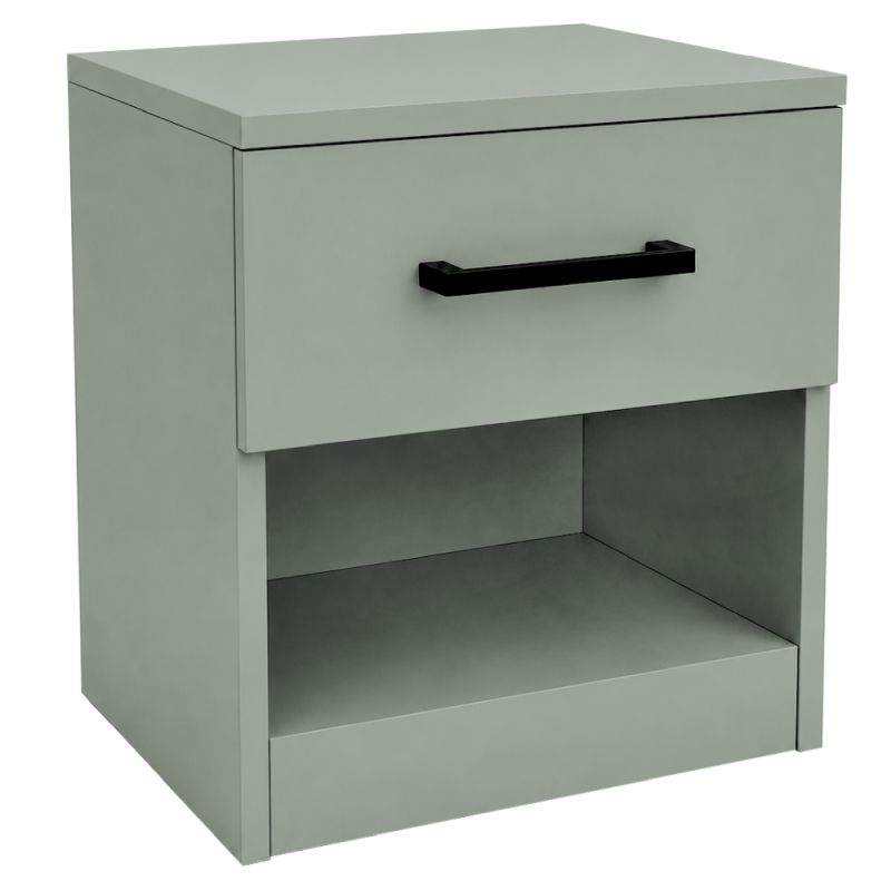 Elegantný nočný stolík, 41cm, sivozelený
