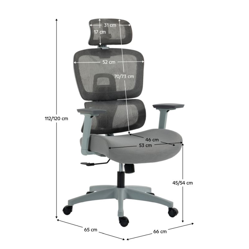 Ergonomické kancelárske kreslo, svetlosivé, sivé so sieťovinou