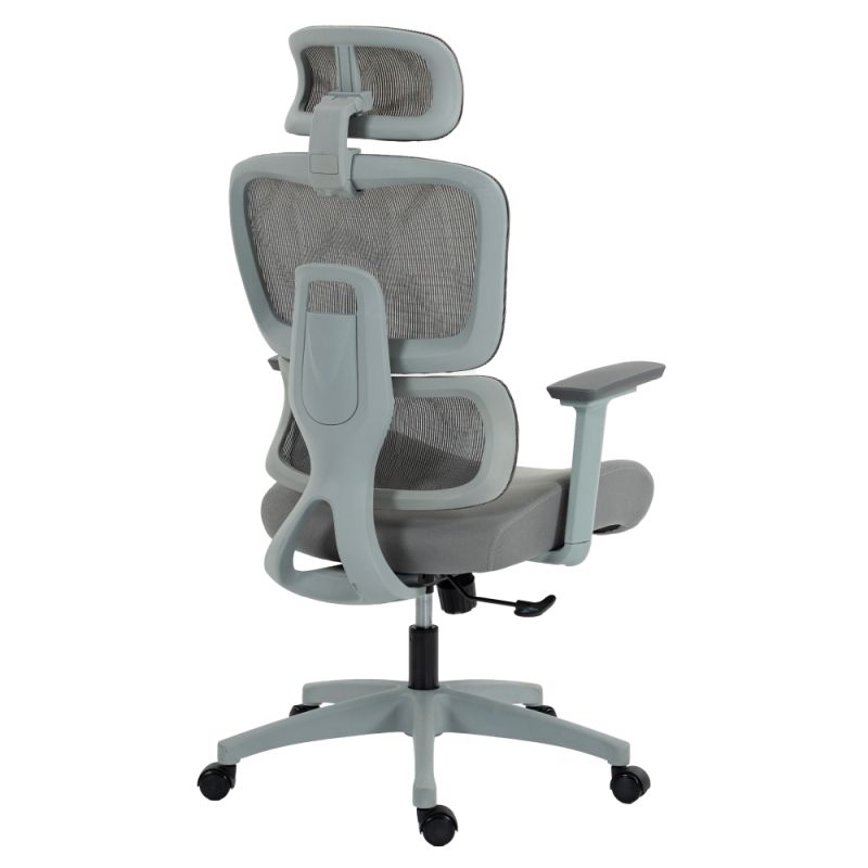 Ergonomické kancelárske kreslo, svetlosivé, sivé so sieťovinou