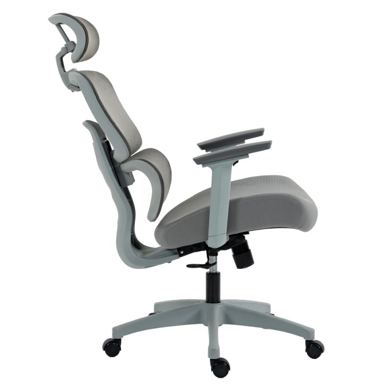 Ergonomické kancelárske kreslo, svetlosivé, sivé so sieťovinou