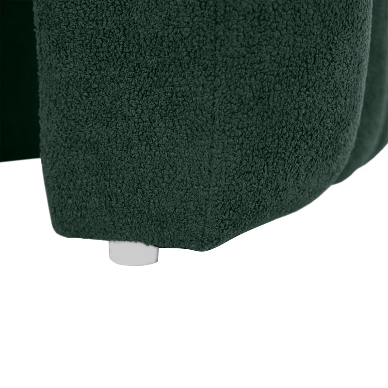 Moderný dizajnový taburet, 40 cm, tmavozelená látka