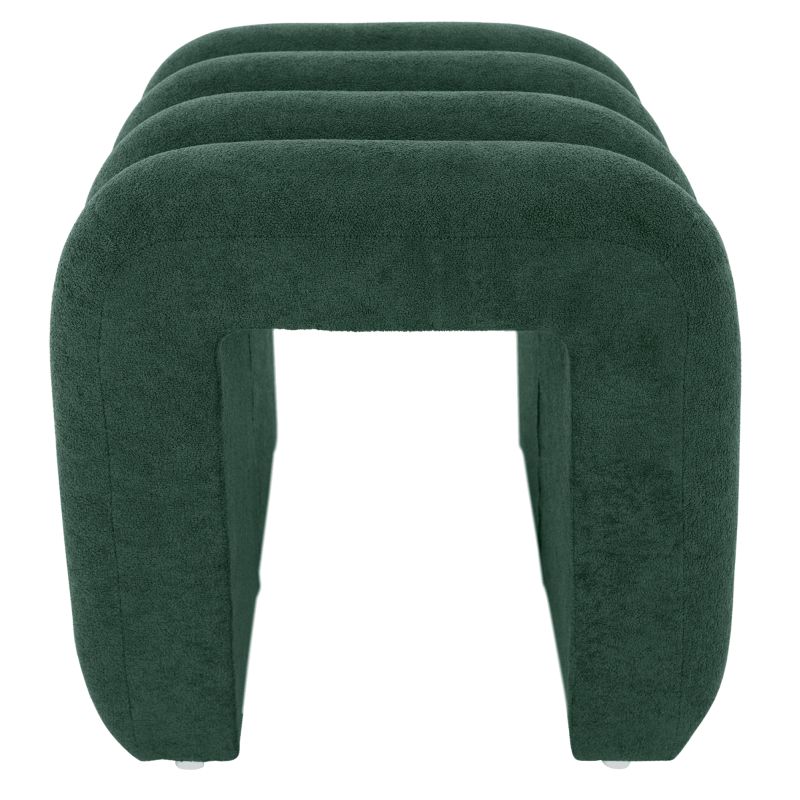 Moderný dizajnový taburet, 40 cm, tmavozelená látka