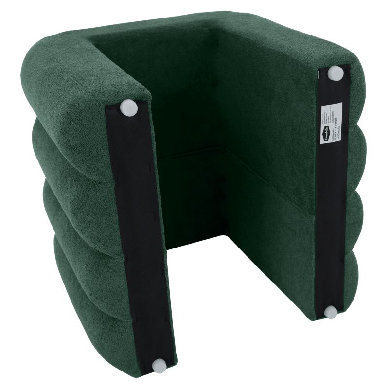 Moderný dizajnový taburet, 40 cm, tmavozelená látka