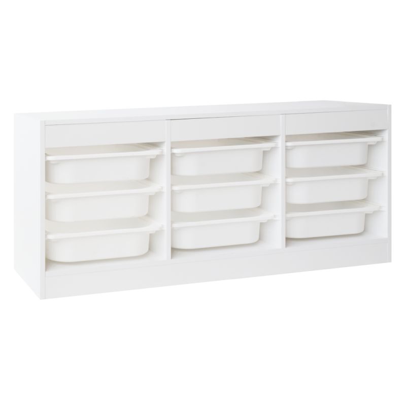 Organizér s úložnými boxami z MDF biely