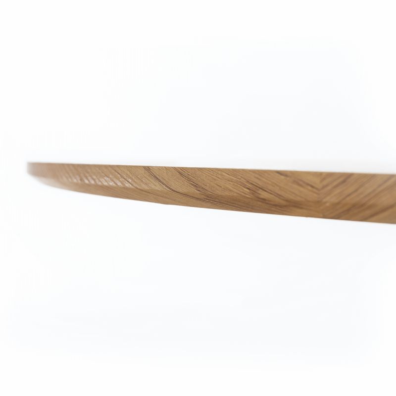 Jedálenský stôl s moderným dizajnom, dub-čierny, priemer 110 cm