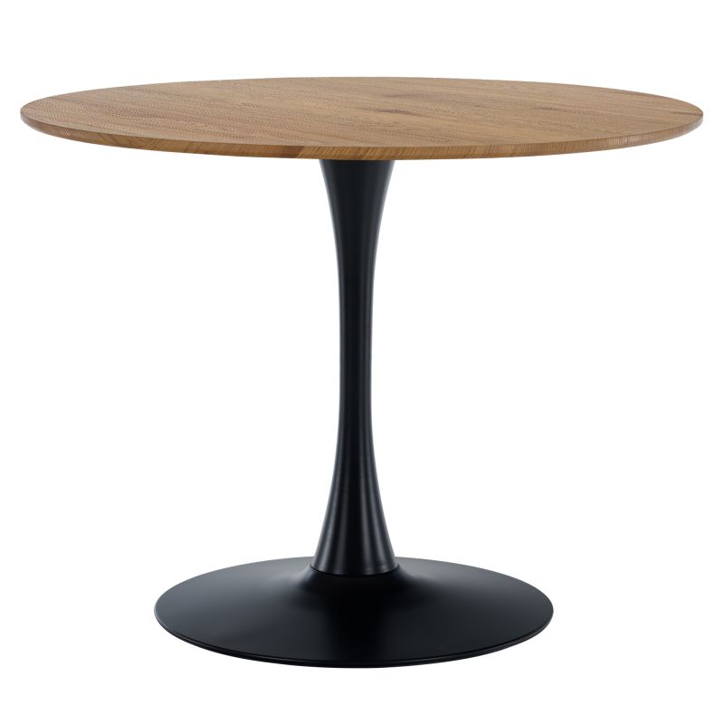 Jedálenský stôl s moderným dizajnom, dub-čierny, priemer 110 cm