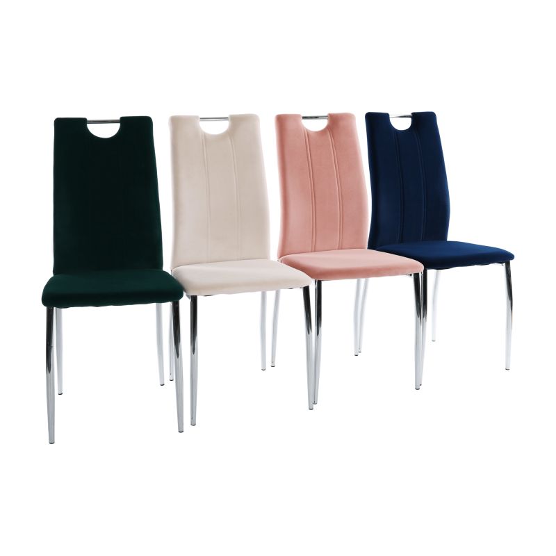 Moderná jedálenská stolička béžová Dulux Velvet látka
