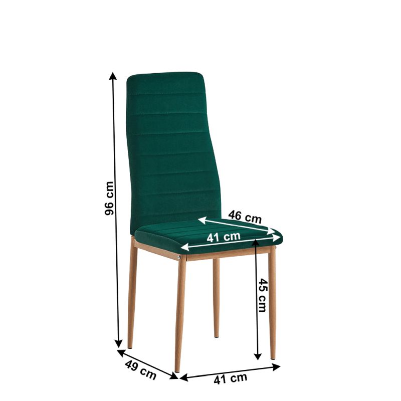 Stolička s jednoduchým dizajnom smaragdová Velvet látka