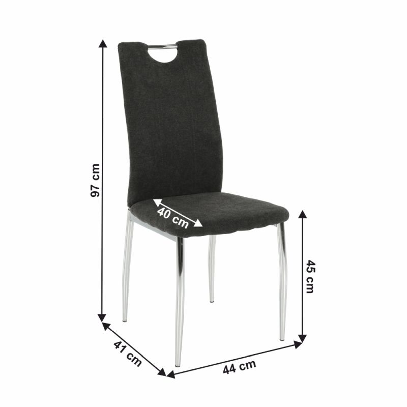 Moderná jedálenská stolička hnedosivá látka