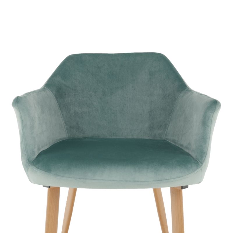 Kreslo do kuchyne a jedálne vo farbe mentolová s nohami vo farbe buk