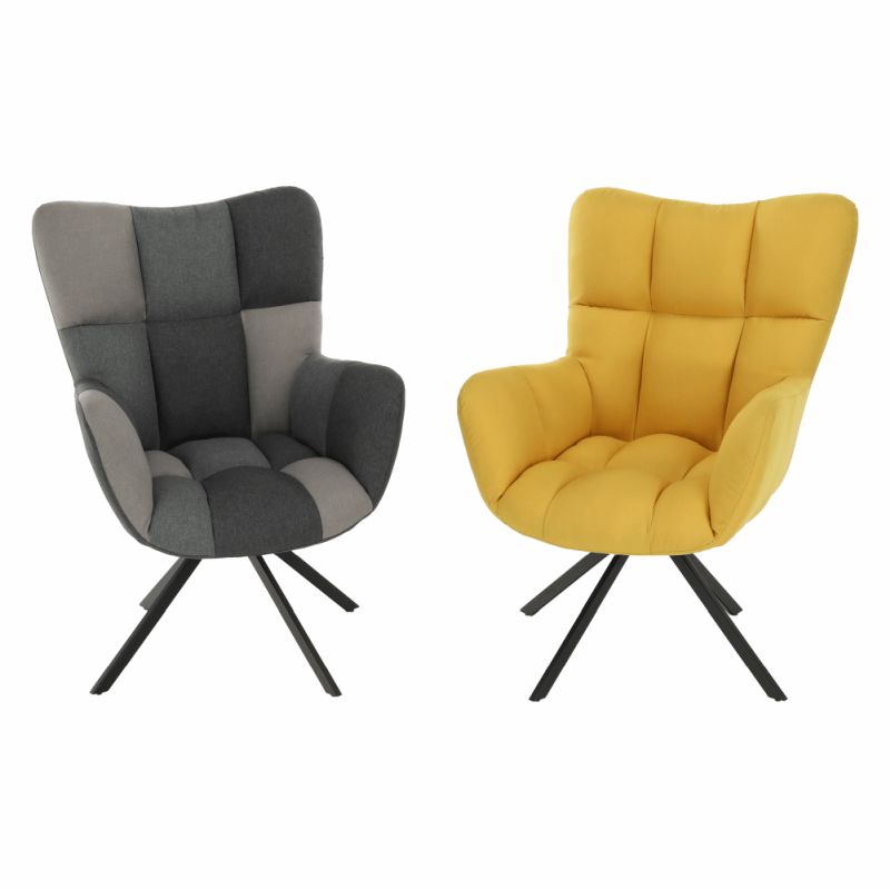 Dizajnové otočné kreslo v patchwork látke