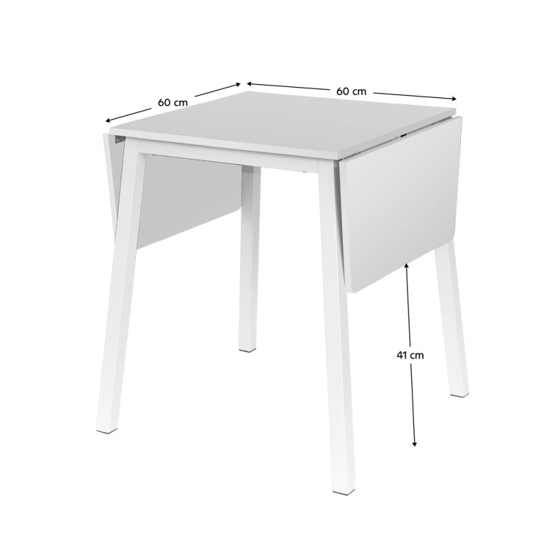 Jedálenský stôl, biely, rozkladací z MDF