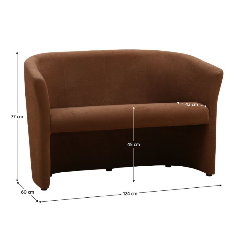 Elegantné dvojkreslo, hnedé